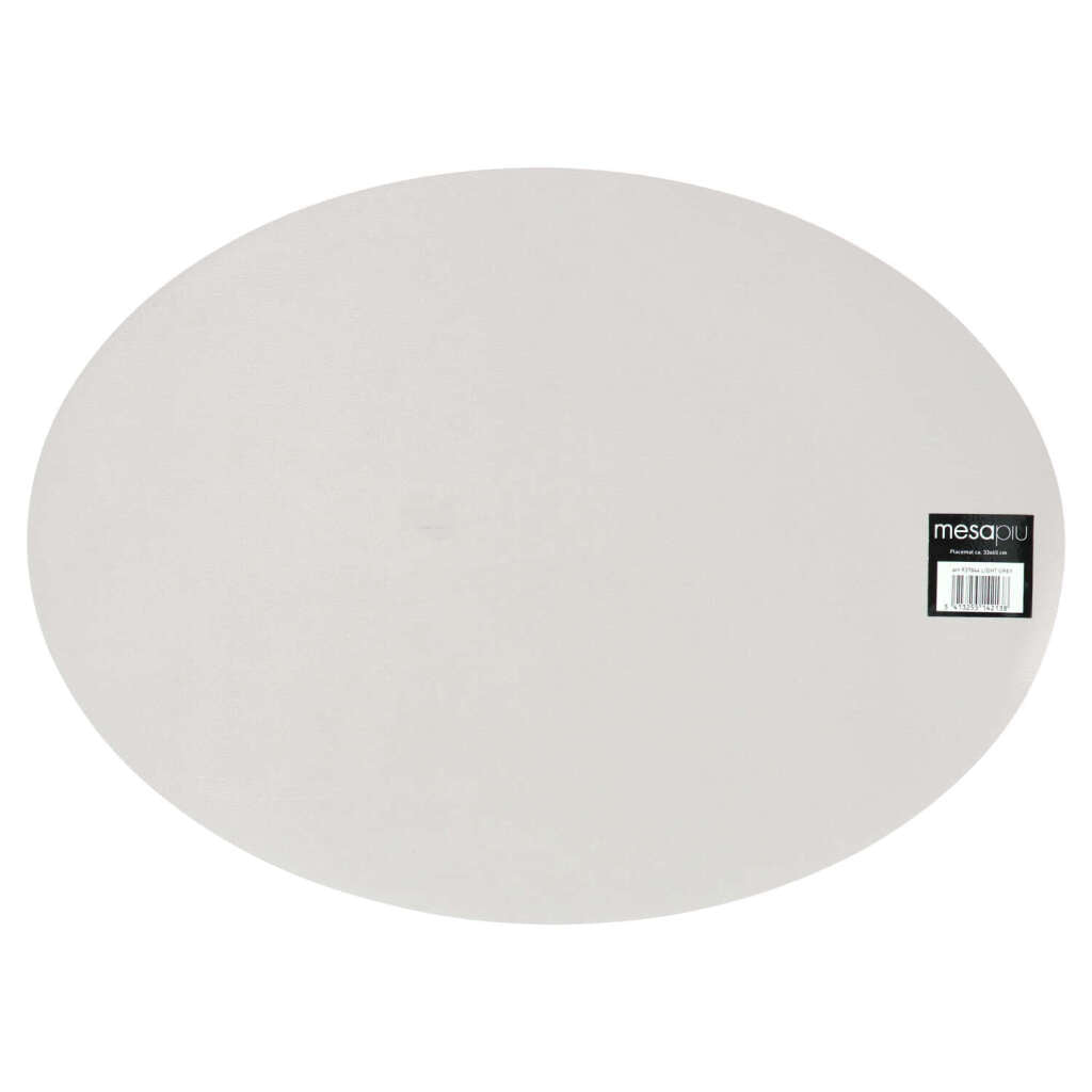 Mesapiu Tischset Lederoptik hellgrau oval 45x33 cm