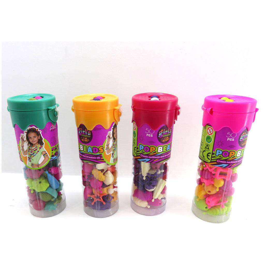Basic Girls Creator Stringing Beads Pop Beads in Tube 50 Stück