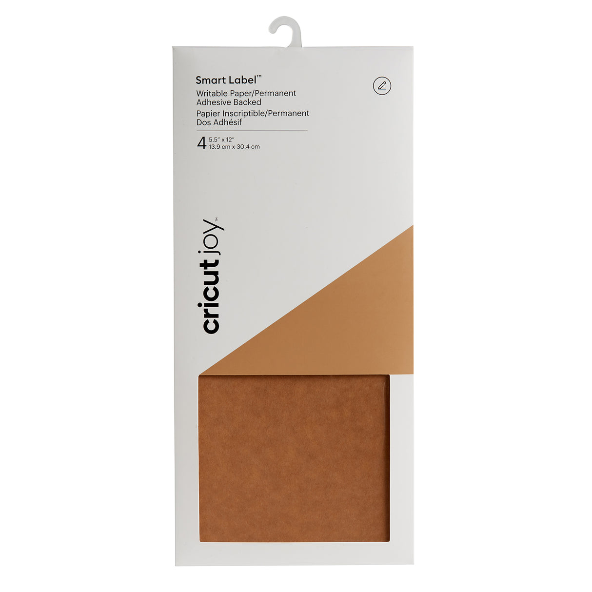 Cricut Joy • Permanent beschreibbares Smart Label-Klebepapier, 30,5 x 14 cm, kraftbraun, 4 Blatt