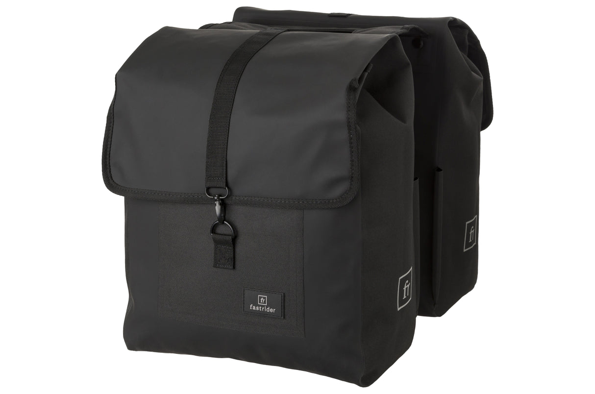 Fastrider jaxx dubbele fietstas trend waterdicht - zwart - 28l per tas