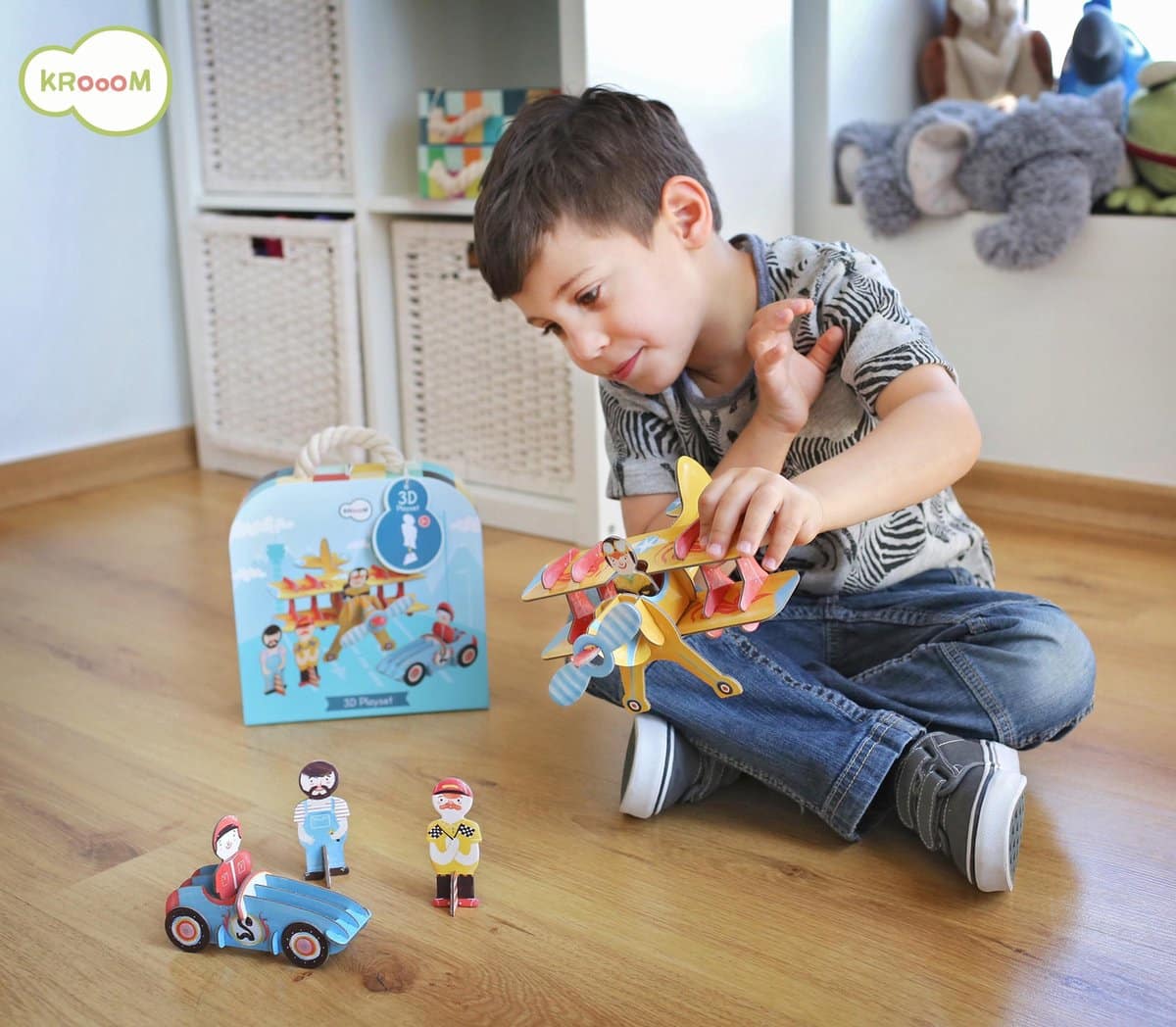 Dam Kroom 3D-Spielset, baue die Fahrzeuge und spiele damit