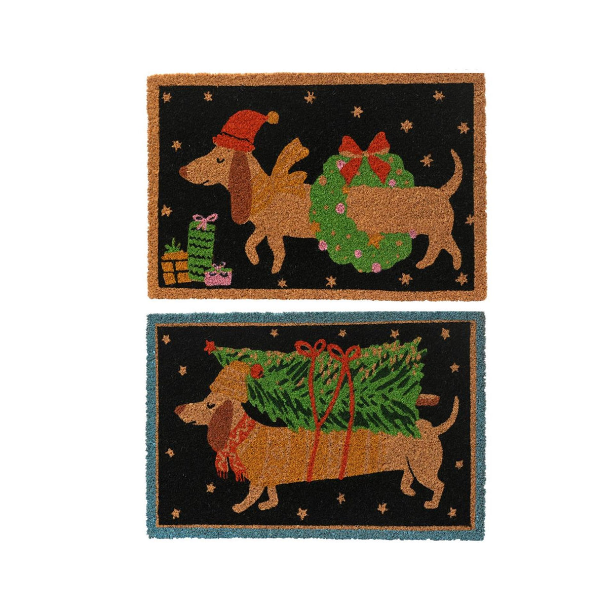 Decoris deurmat tekkel kokosvezel l.60cm x w.40cm x h.1.5cm 2 assorti