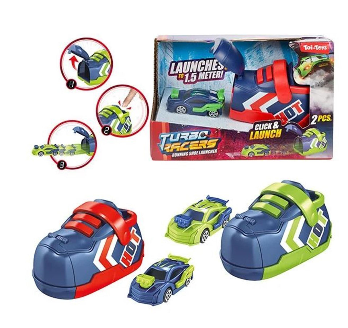Toi-toys Turbo-Racer-Rallyeauto mit Schuh-Shooter