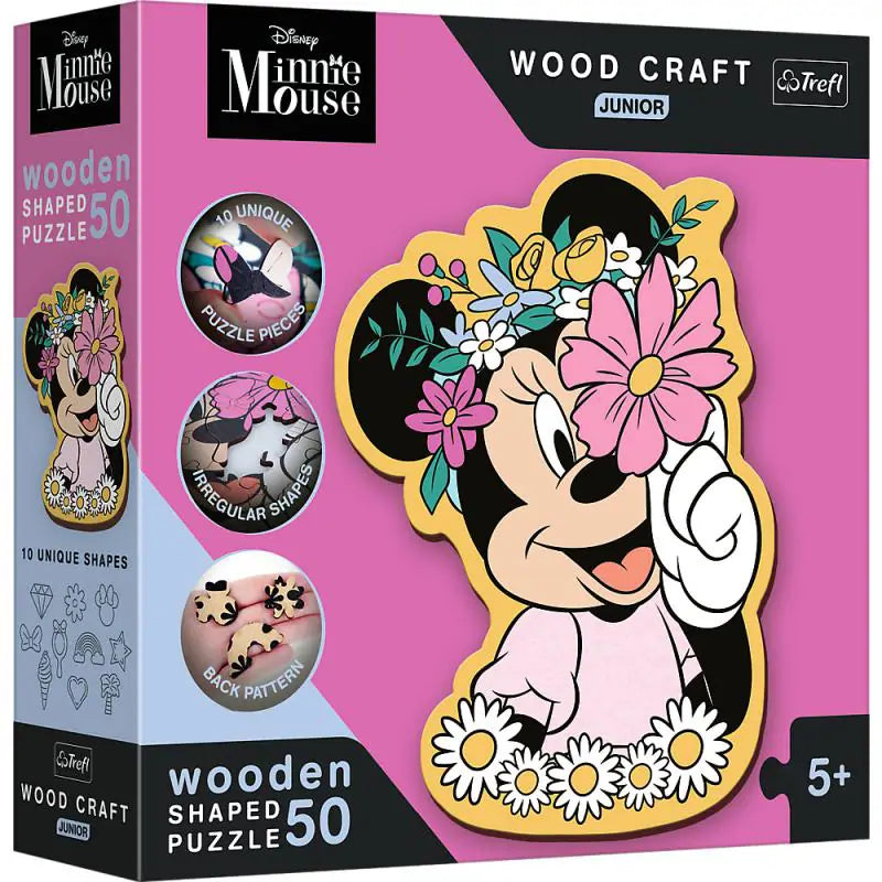 Trefl Holz-Minnie-Maus-Junior-Puzzle mit 50 Teilen