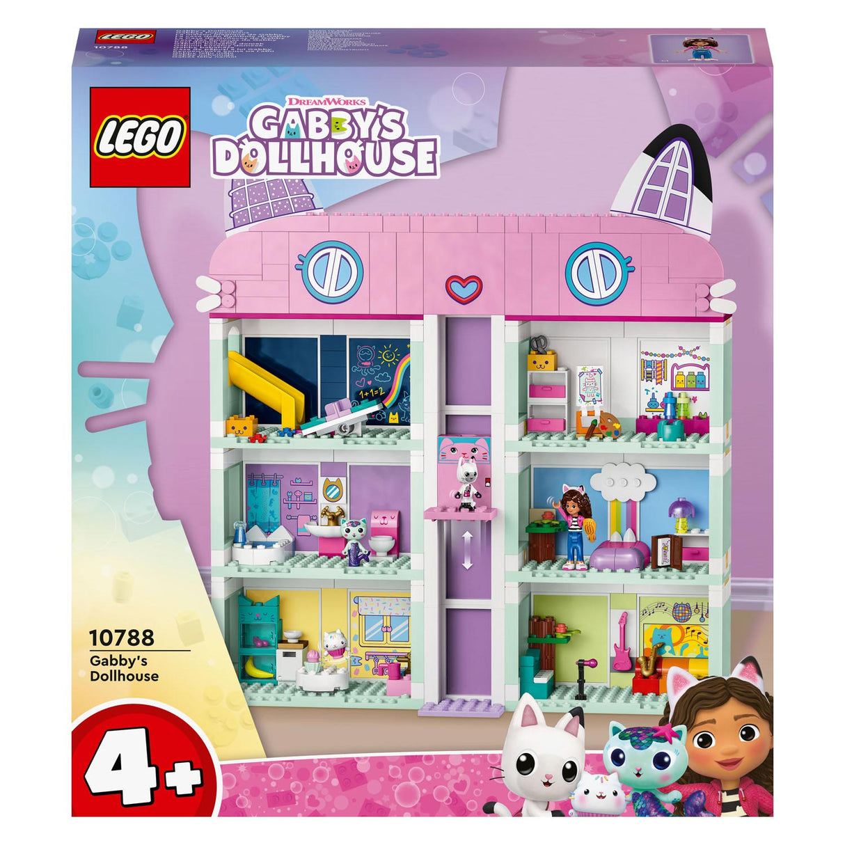 Lego Gabbys Puppenhaus, Gabbys Puppenhaus, Spielzeug, Spielzeug mit 4 Minifiguren und Zubehör für Kinder ab 4 Jahren – 10788