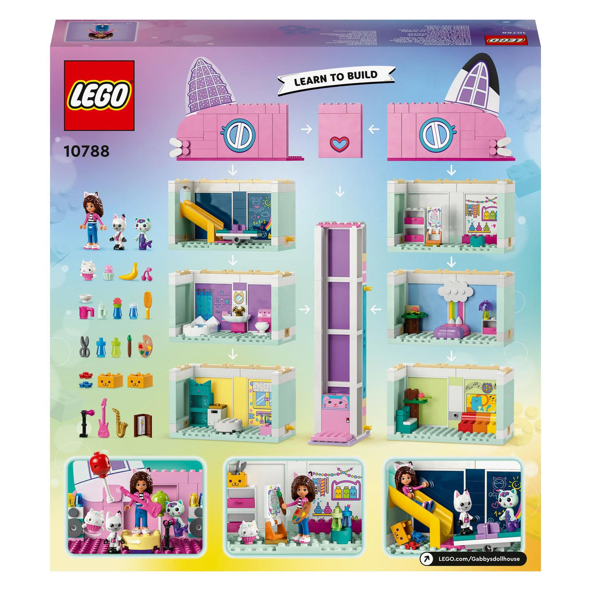 Lego Gabbys Puppenhaus, Gabbys Puppenhaus, Spielzeug, Spielzeug mit 4 Minifiguren und Zubehör für Kinder ab 4 Jahren – 10788