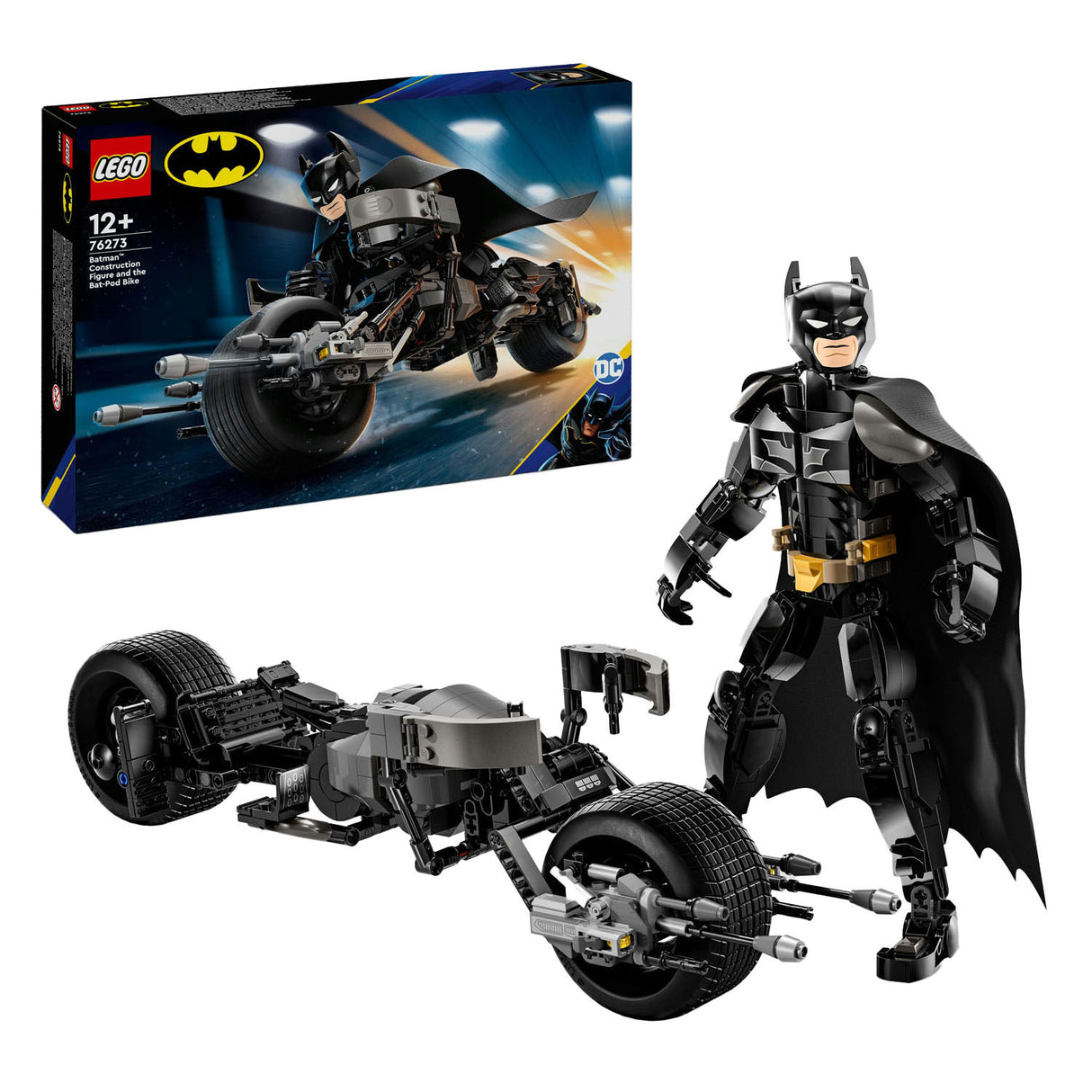 LEGO Super Heroes 76273 Batman -Gebäudefigur und der Fledermaus -Pod -Motor