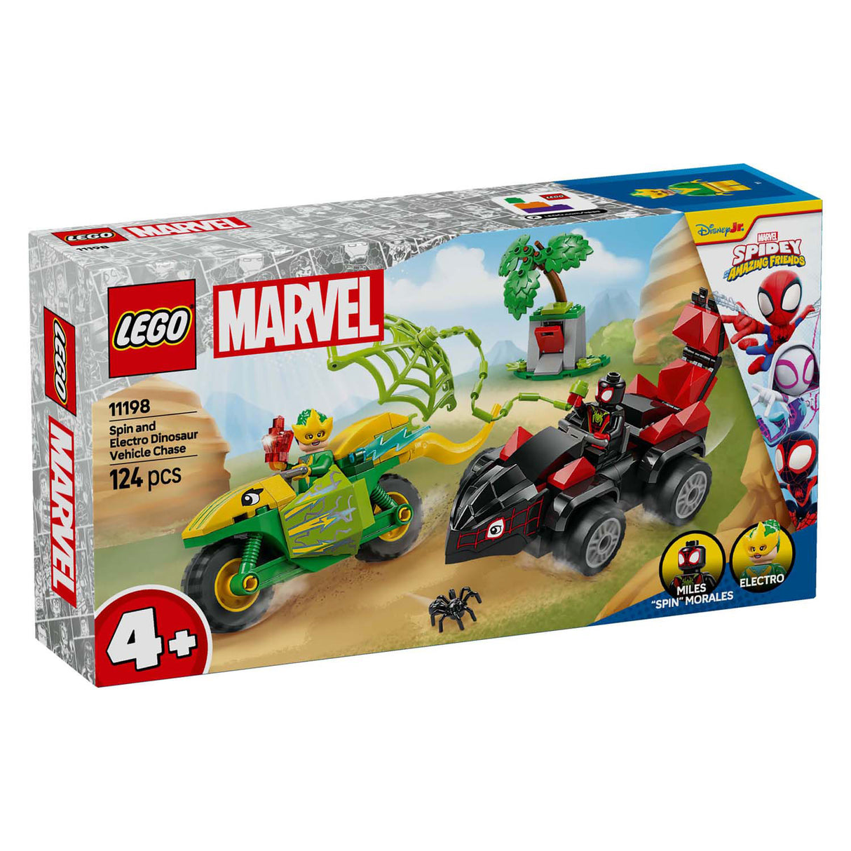 Lego Spidey 11198 Spinne und Elektro-Verfolgungsjagd mit Dinosaurierfahrzeugen