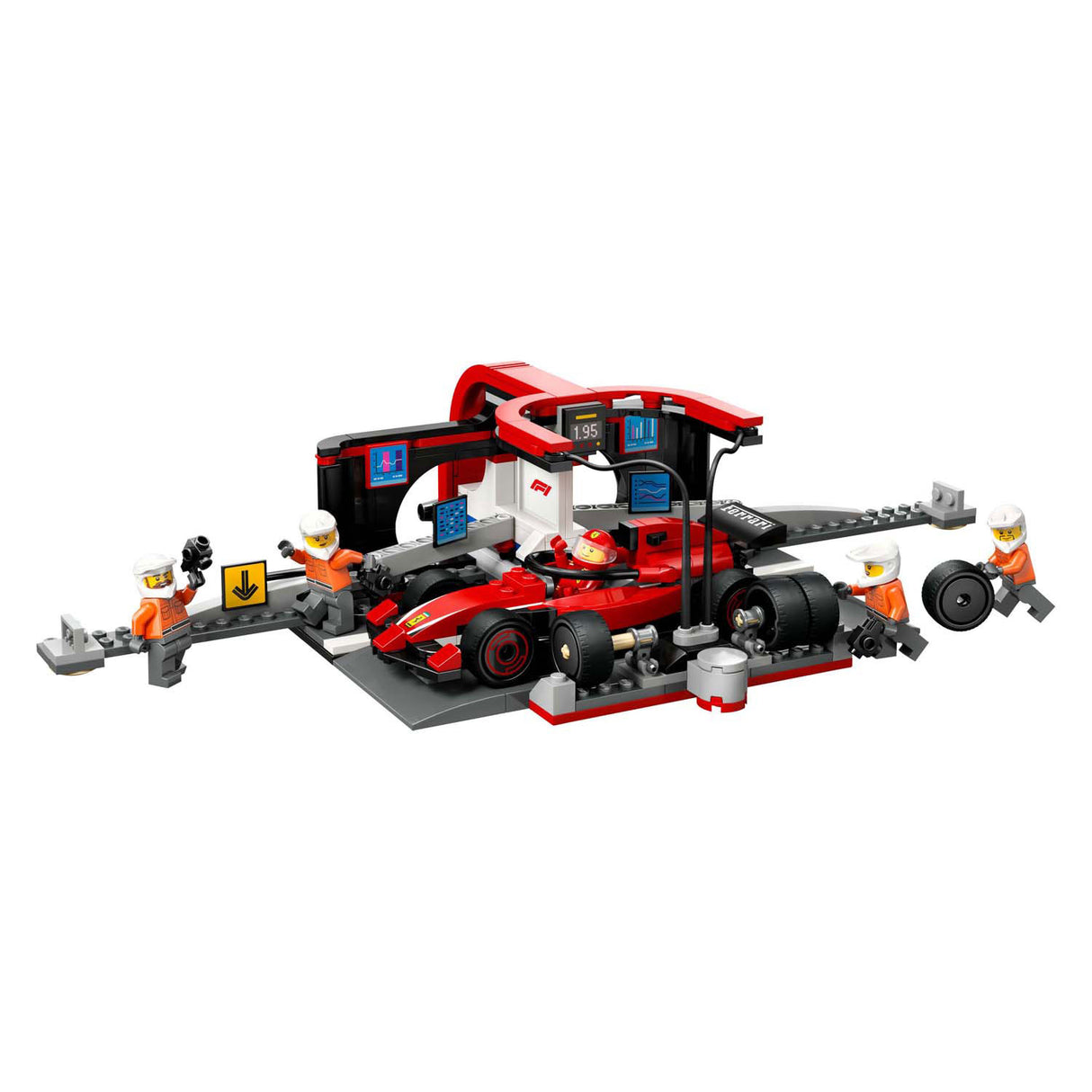 Lego 60443 City F1 Boxenstopp und Boxencrew mit Ferrari