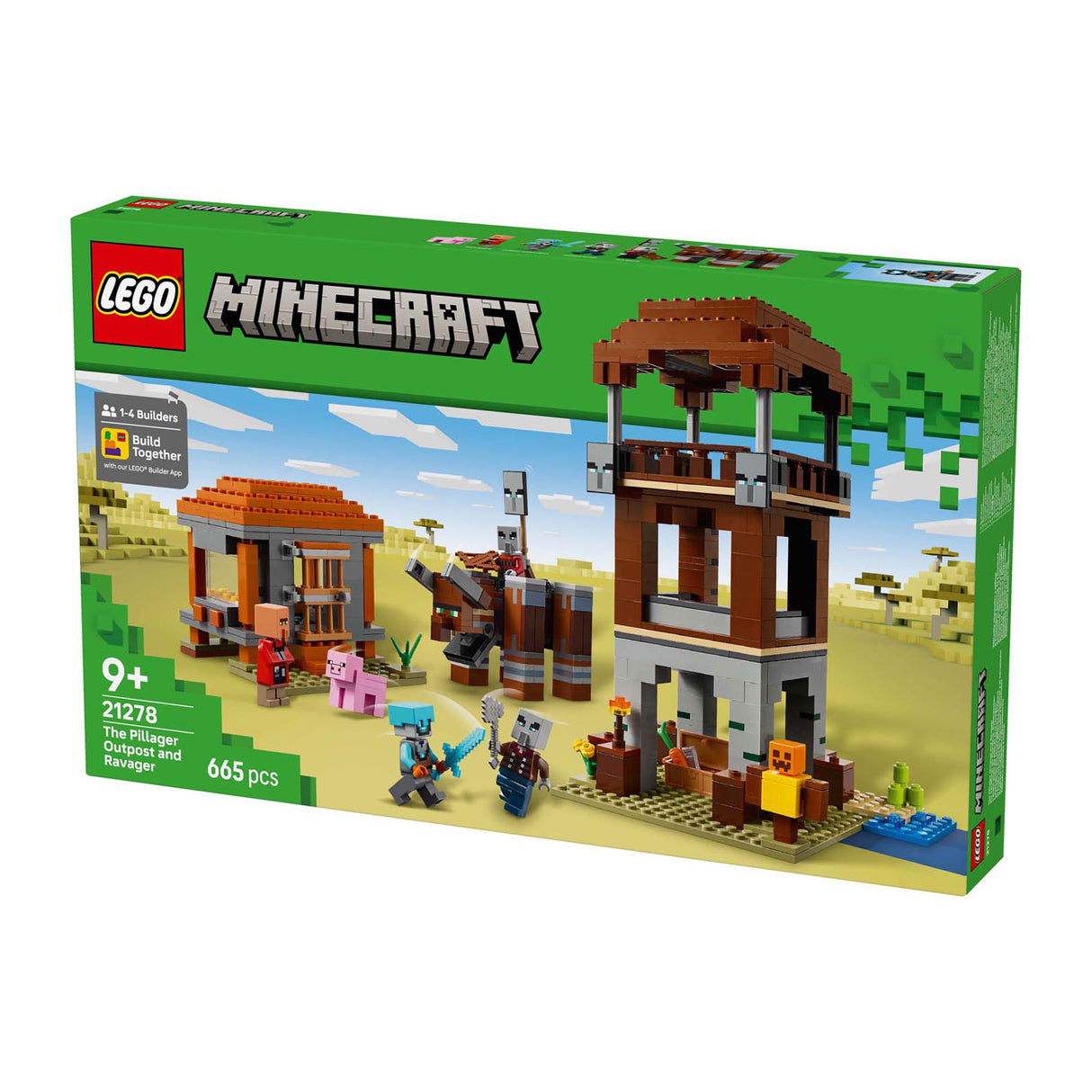 Lego Minecraft Der Plünderer-Außenposten- und Zerstörer-Bausatz – 21278