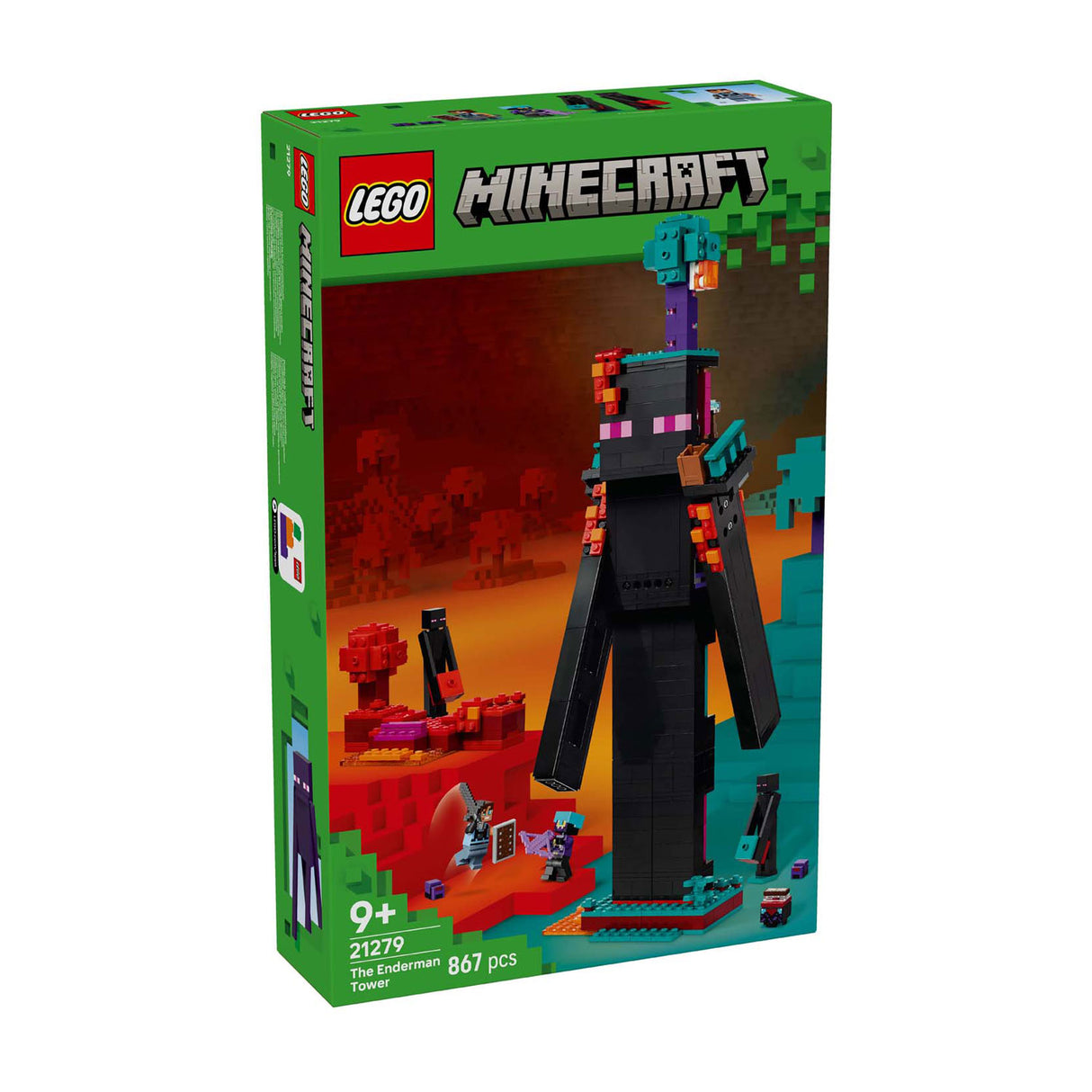 Lego Minecraft 2in1, der Enderman-Turm, Spielzeug für Kinder – 21279