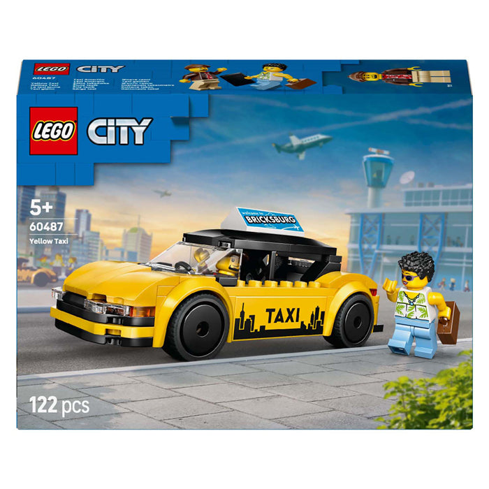 Lego ® city gele taxi - modelautobouwset met 2 minifiguren - klassieke speelgoedtaxi - 60487