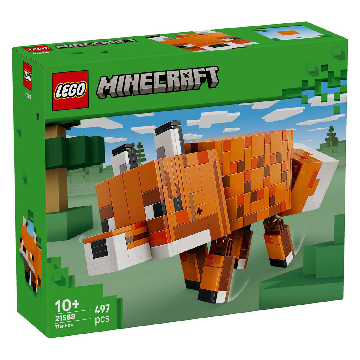 Lego Minecraft der Fuchs, Kinderzimmerdekoration und Tierspielzeug für Kinder – 21588