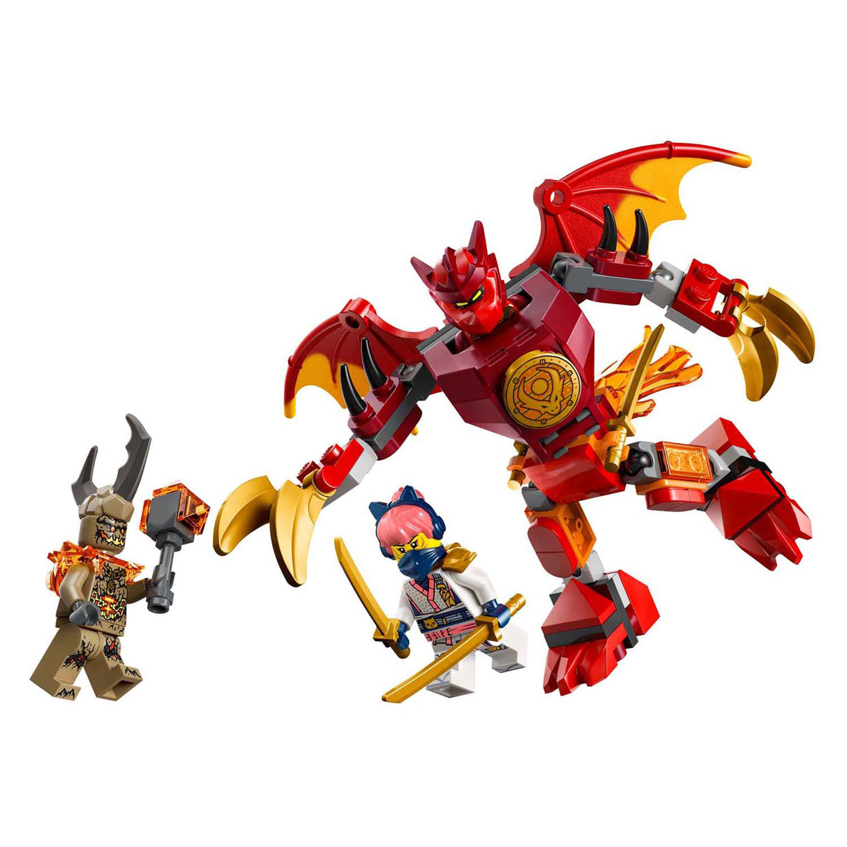 Lego ® Ninjago® Kai's Dragon Mech Battle Pack – Mech-Spielzeug – Spielset mit 3 Minifiguren – 71851