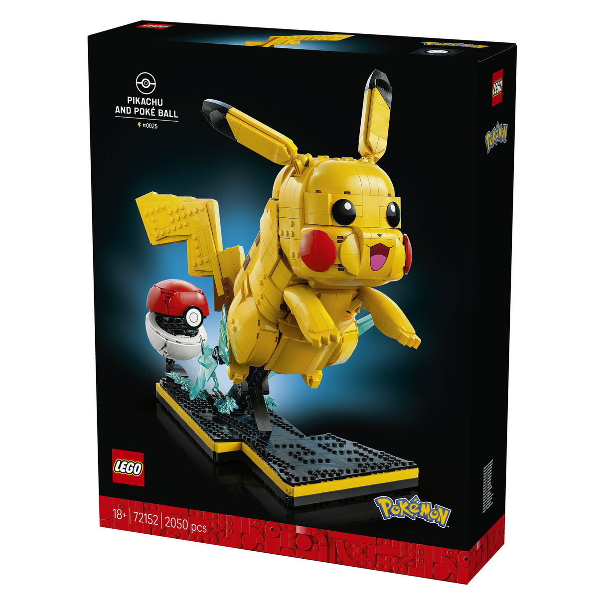 Lego pokémon pikachu en pokéball bouwpakket voor volwassenen en woondecoratie - 72152
