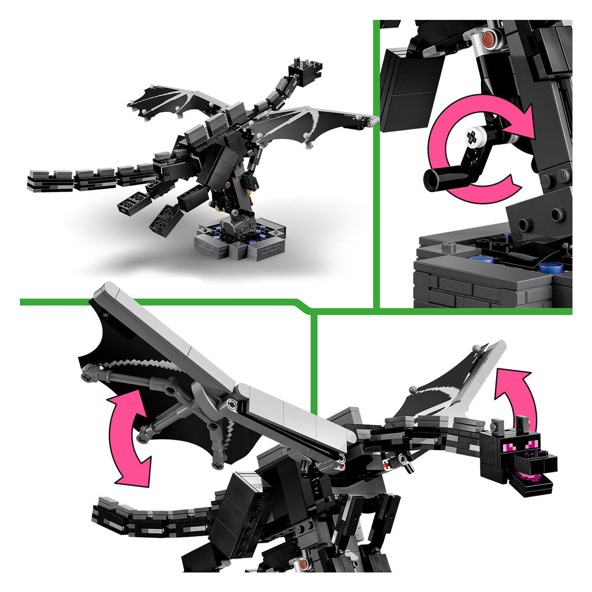 Lego minecraft de enderdraak draak speelgoed voor kinderen en kinderkamer decoratie 21595