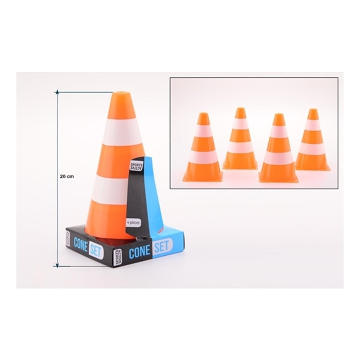 Johntoy Sports Active Orange-Weiß-Pylonen, 4 Stück.
