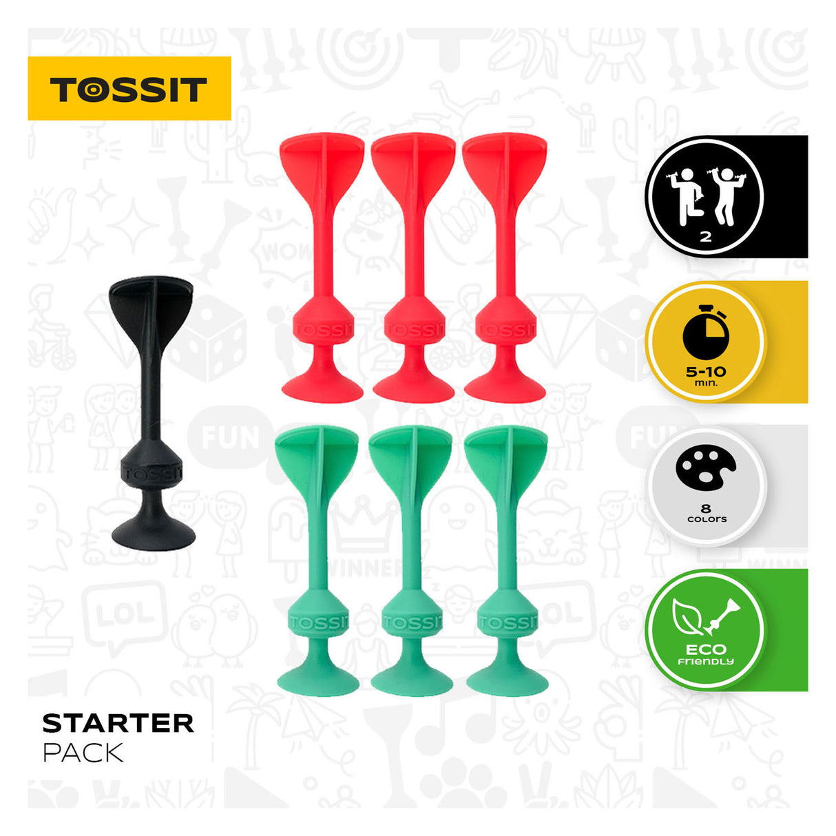 999 Spiele 999 Spiele Tossit - Starterpaket - Rot-Türkis