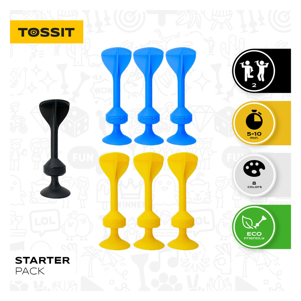 999Games 999 Games Tossit - Starterpaket - Blau-Gelb