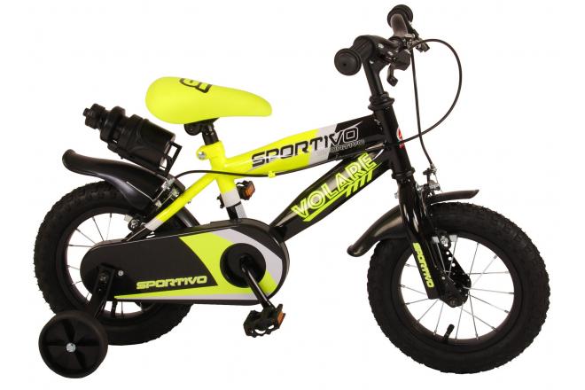 Volare Sportivo Kinderbike Jungen 12 Zoll Neon Geel Black zwei Handbremsen 95% versammelte
