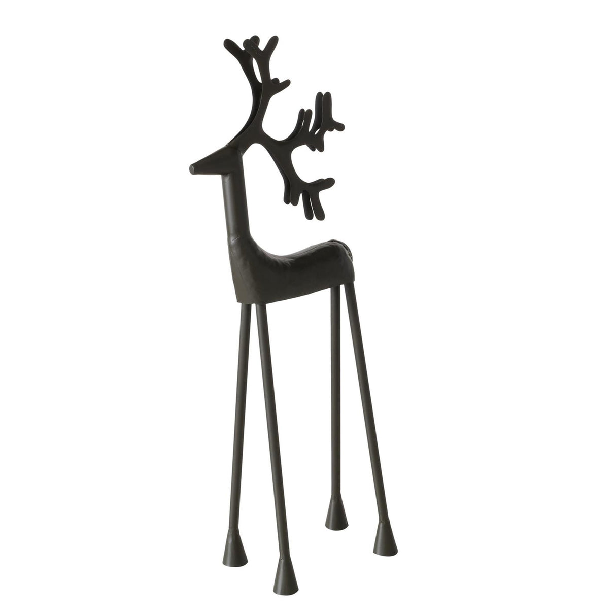 Boltze Home Statue Hirsch aus schwarzem Metall, H55,5 cm