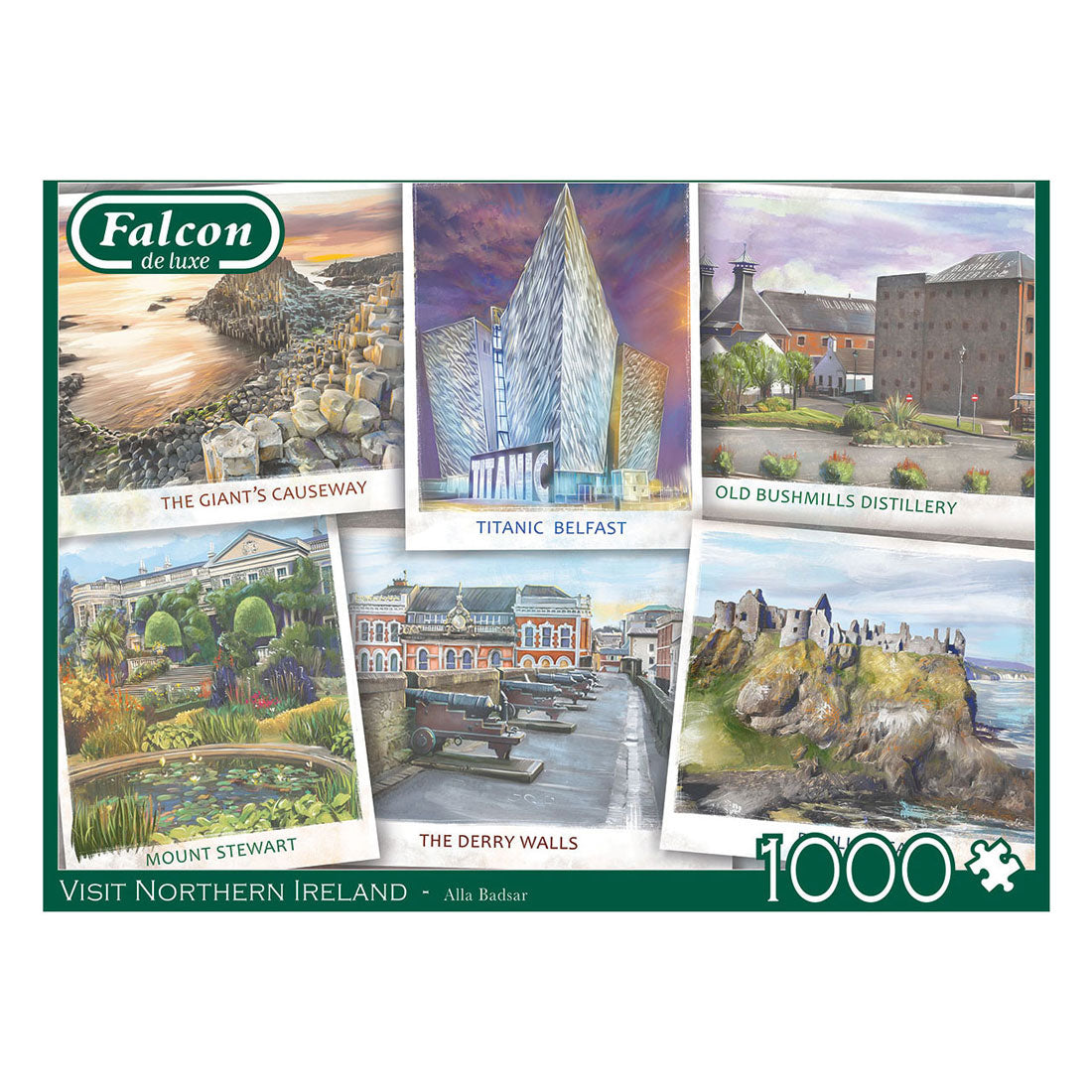 Jumbo-Falken-Puzzle – Besuchen Sie Nordirland, 1000 Teile.