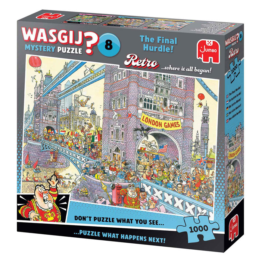 Jumbo Wasgij Retro Mystery 8 Puzzle – Die letzte Hürde!, 1000 Teile.