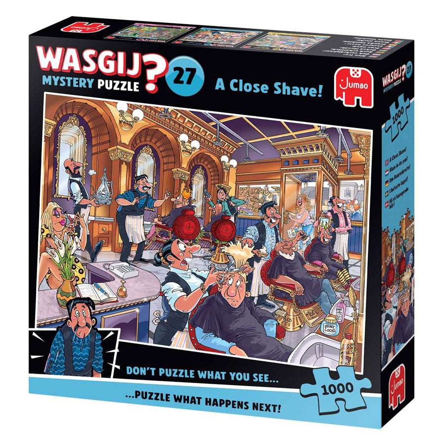 Jumbo Wasgij Mystery 27 Puzzle – Flamme in der Pfanne!, 1000 Teile.