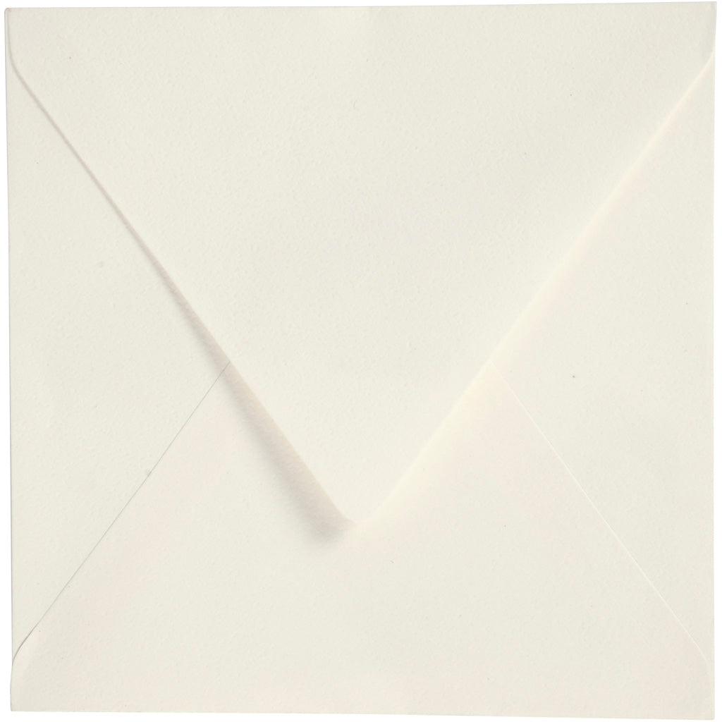 Briefumschläge der Firma Creativ, Briefumschlaggröße 16x16 cm, 120 gr, gebrochenes Weiß, 50 Stück 1 Karton