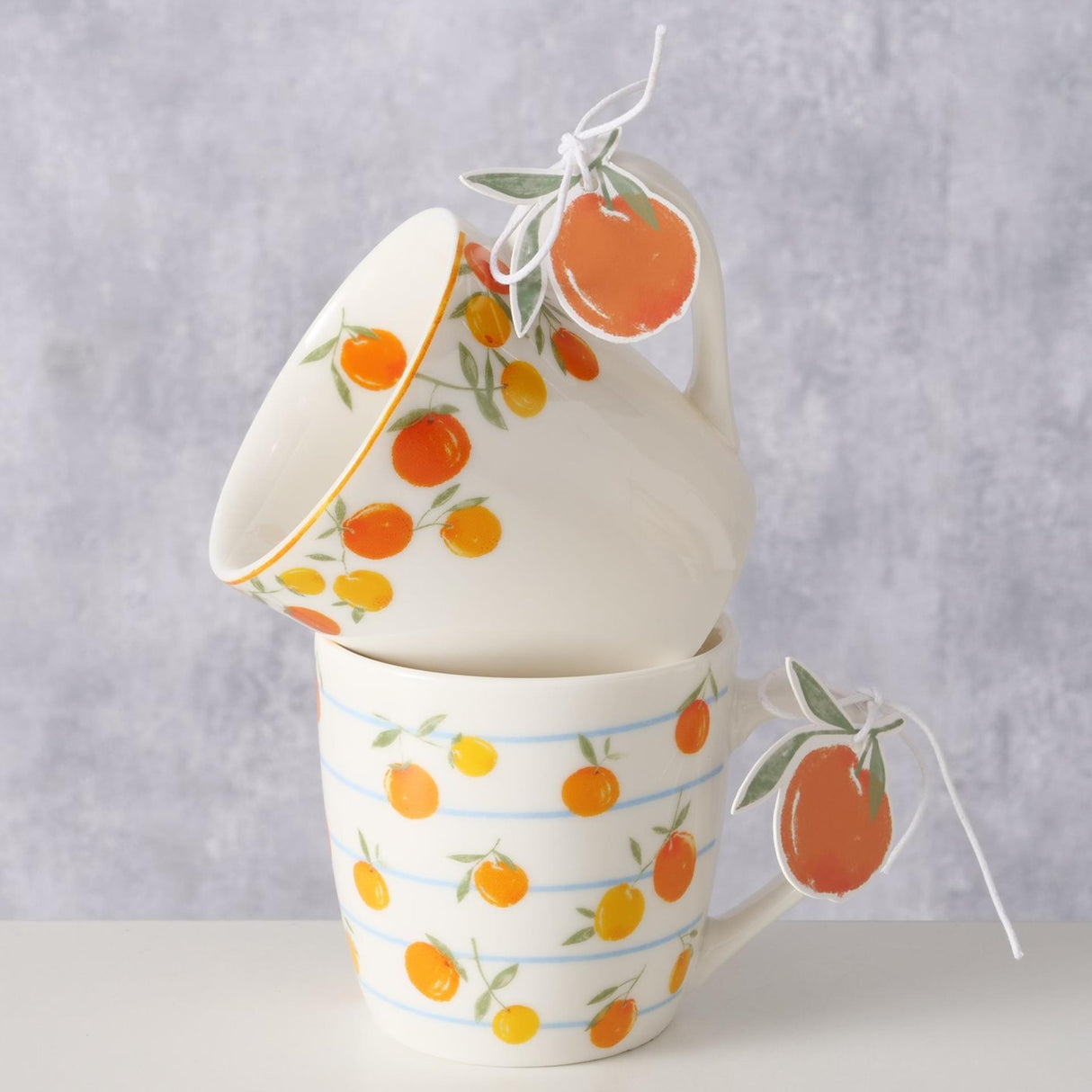Boltze Home Becher orange 250ml Porzellan Ø8x7,9cm in 2 Ausführungen