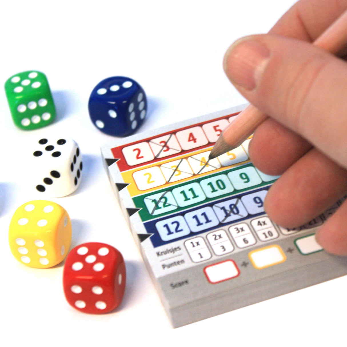 White Goblin Games Qwixx Würfelspiel (niederländisch, 2 - 5 Spieler, 15 Minuten, ab 8 Jahren)
