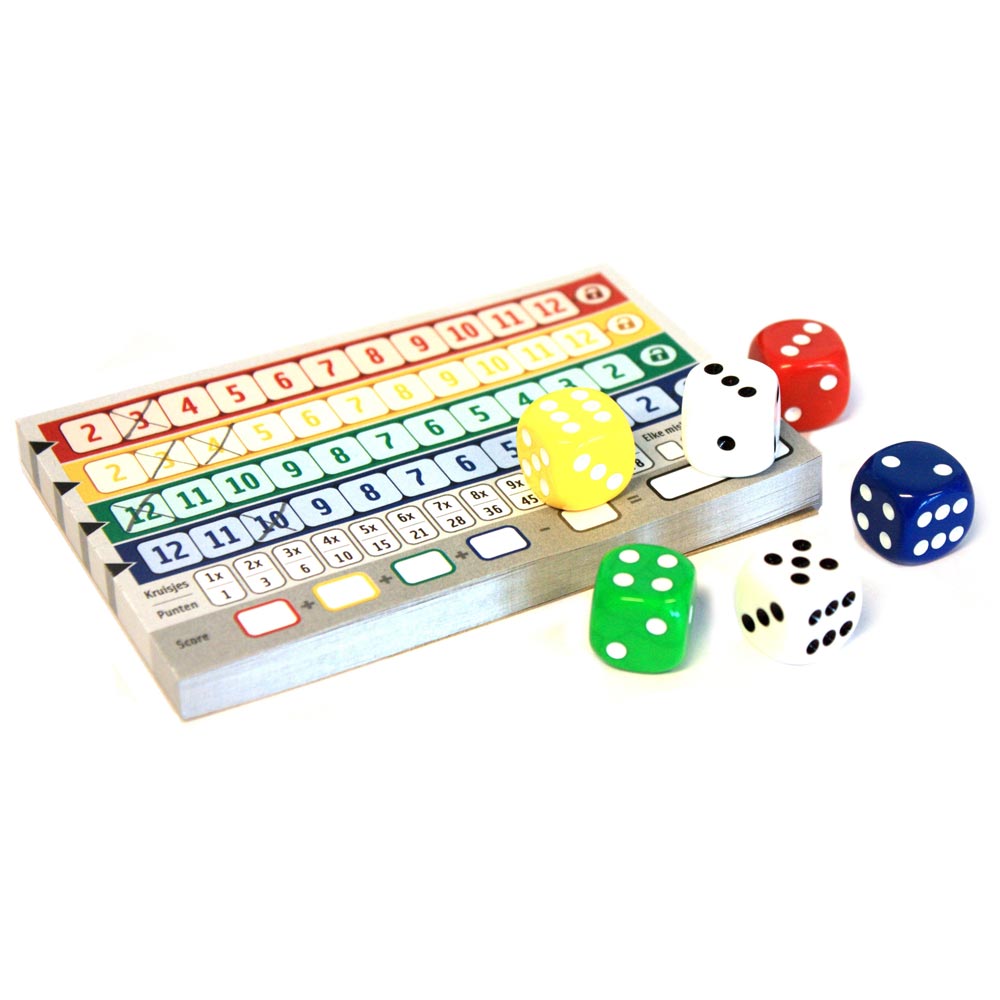 White Goblin Games Qwixx Würfelspiel (niederländisch, 2 - 5 Spieler, 15 Minuten, ab 8 Jahren)