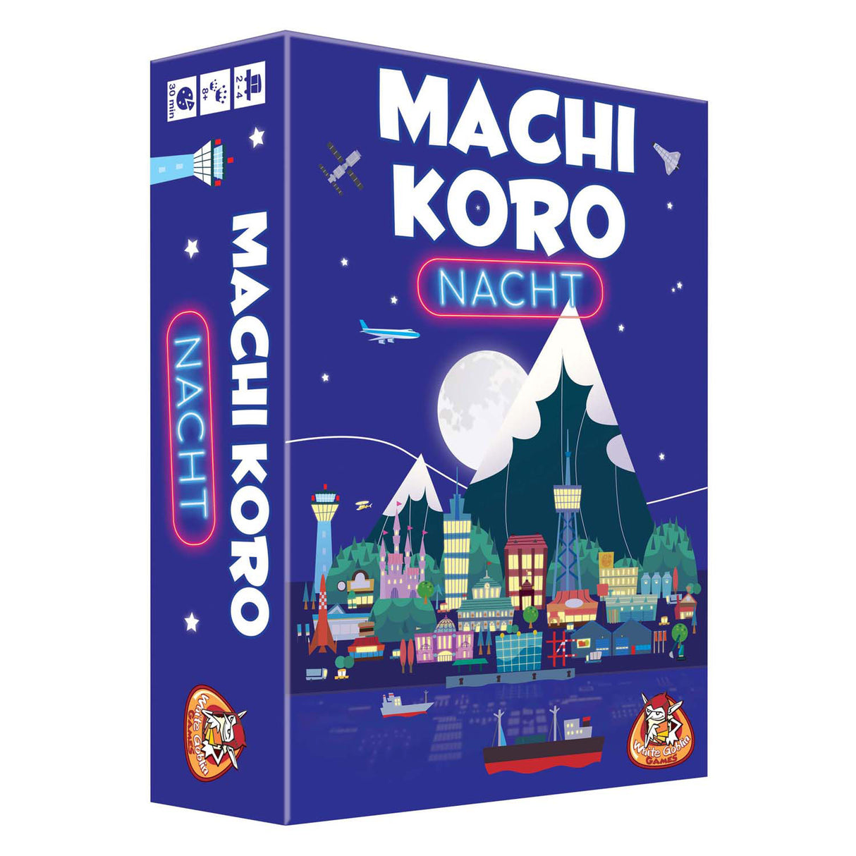 Weiße Kobold-Spiele – Machi-Koro-Nacht – Familienspiel – 2 bis 4 Spieler – 30 Minuten – ab 8 Jahren