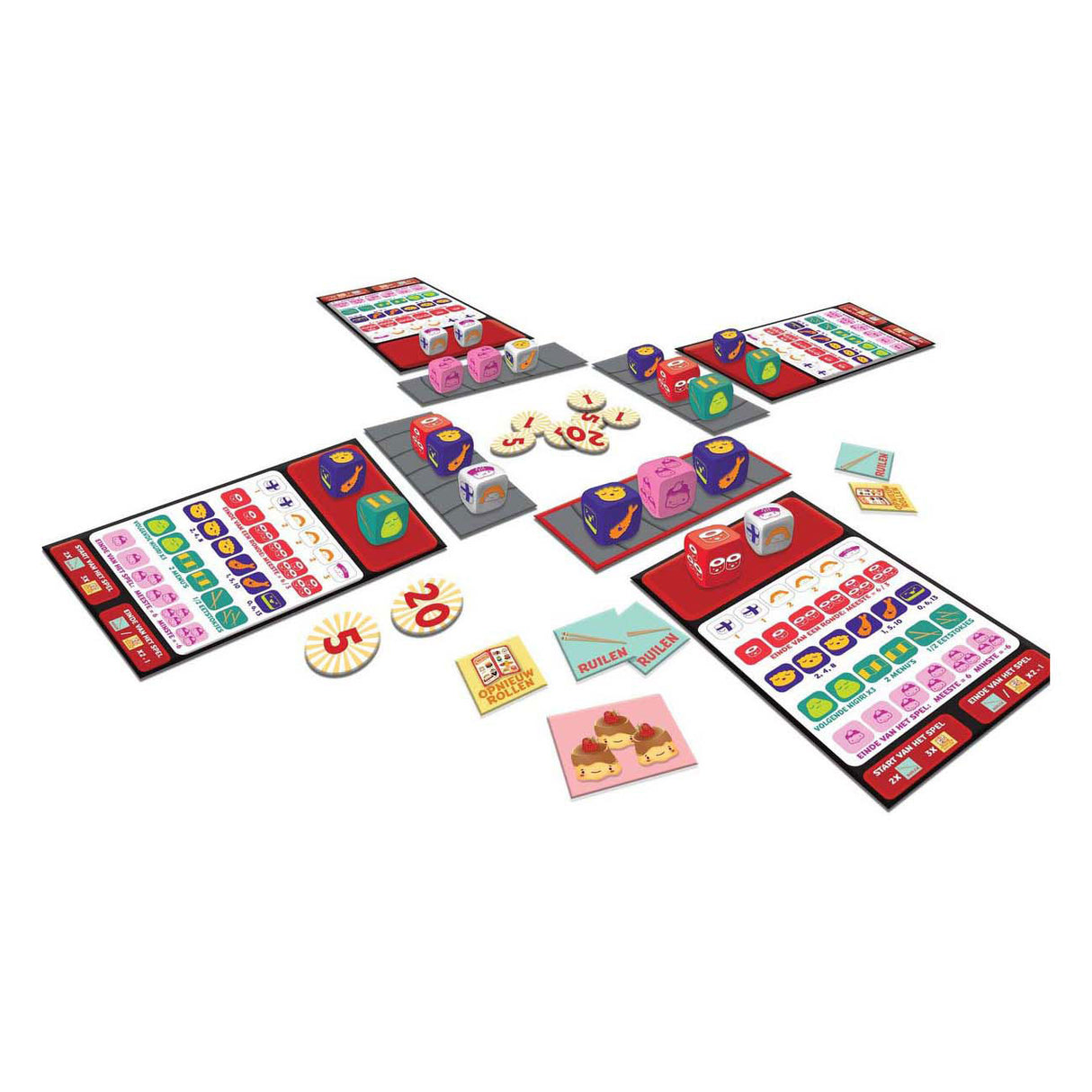 White Goblin Games Sushi Roll Würfelspiel (Niederländisch, 2 – 5 Spieler, 20 Minuten, ab 8 Jahren)