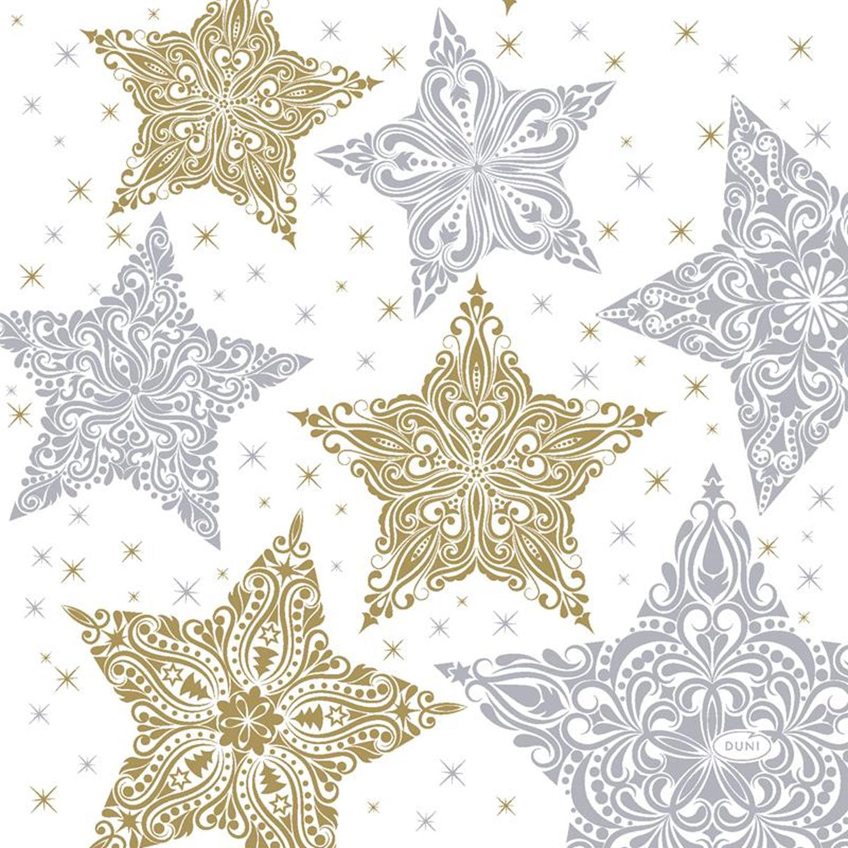Duni Servietten Schneesterne weiß 33x33cm
