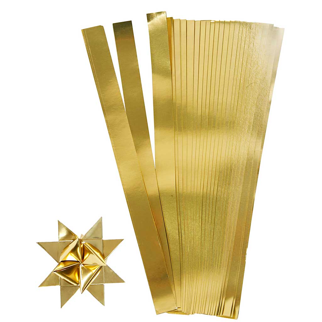 Creativ Company Flechtstreifen, L: 45 cm, T 4,5 cm, B: 10 mm, Gold, 100 Streifen 1 Box