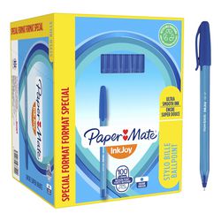 Paper Mate Inkjoy 100 Stück Kugelschreiber | mittlere Spitze (1,0 mm) | blau | 100 Stück