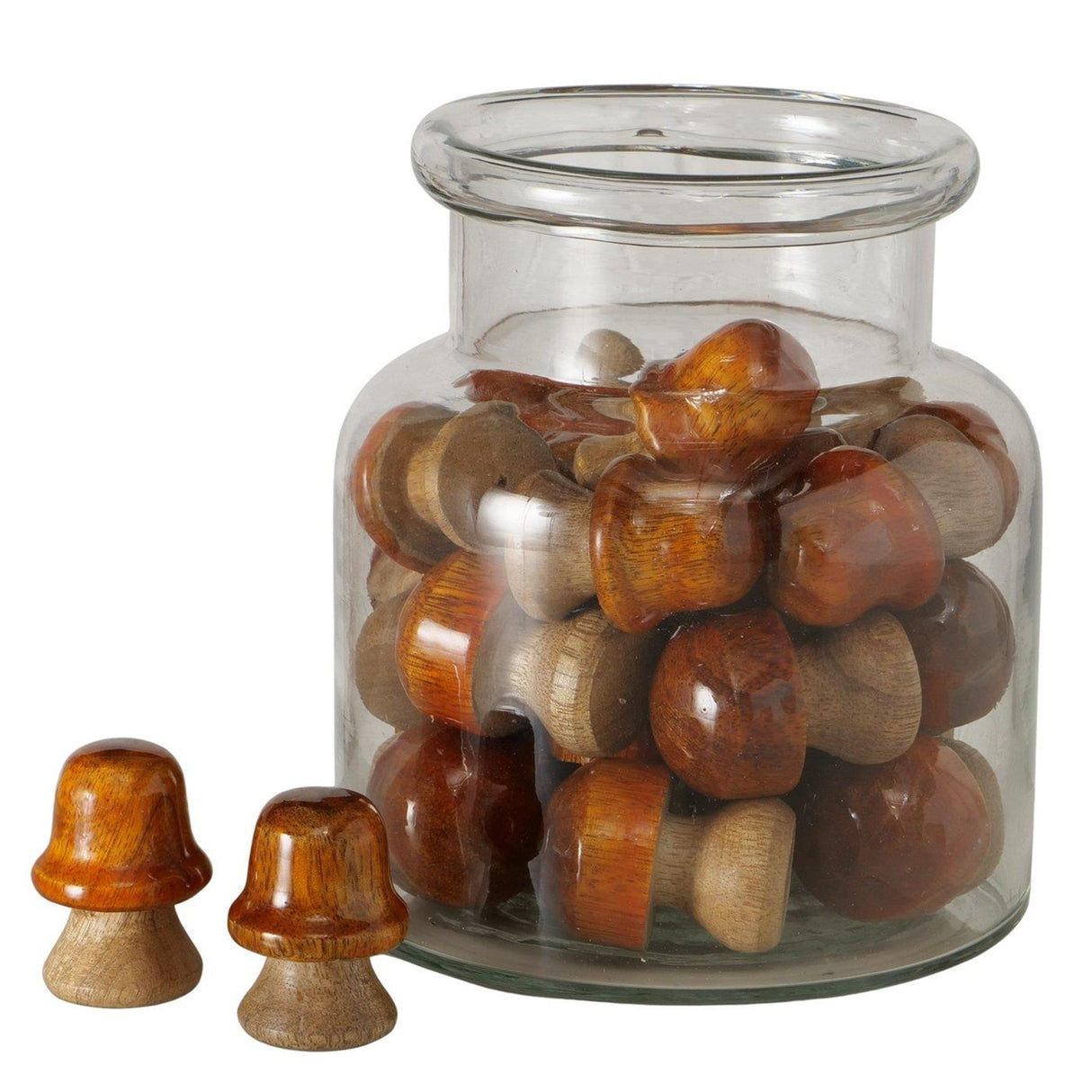 Boltze home decoratieve paddenstoel peppy h5cm mangohout bruinoranje