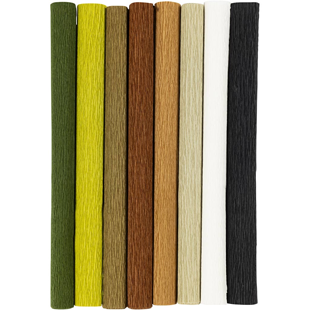 Creativ Company Krepppapier, Blatt 25x60 cm, Kreppverhältnis: 180 %, 105 g, natur, 8 Blatt 1 Karton