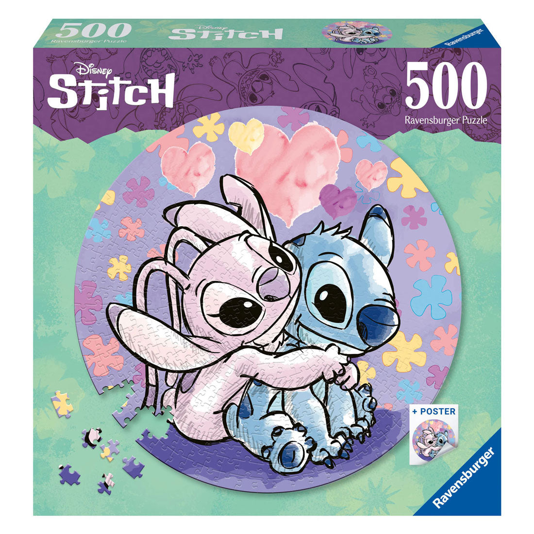 Ravensburger rundes Puzzle Disney Stitch – Puzzle – 500 Teile