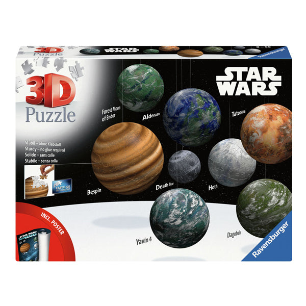 Ravensburger 3D-Puzzle Star Wars Planet Galaxy 531 Teile Spielzeug.