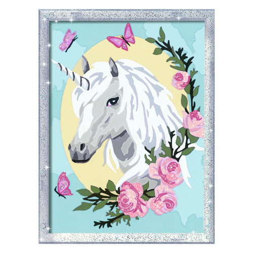 Ravensburger Creart Einhorn-Portrait – Malen nach Zahlen für Kinder