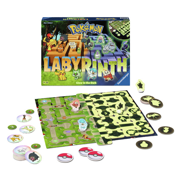 Ravensburger – Pokémon Labyrinth leuchtet im Dunkeln – Strategie-Brettspiel