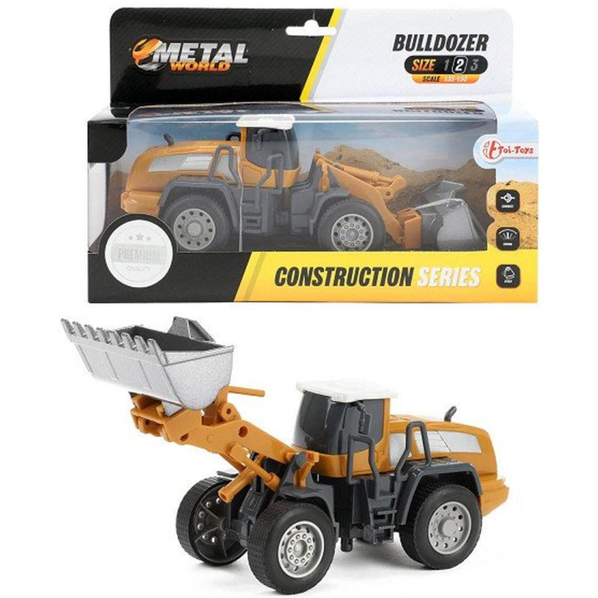 Toi-toys Bulldozer Metall Junior 1:55 Stahl gelb grau