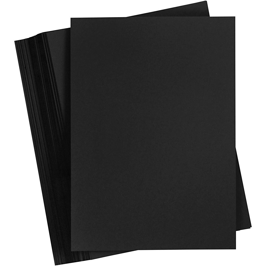 Creativ Company Farbkarton, A5, Blatt 148x210 mm, 200 gr, schwarz, 100 Blatt 1 Karton