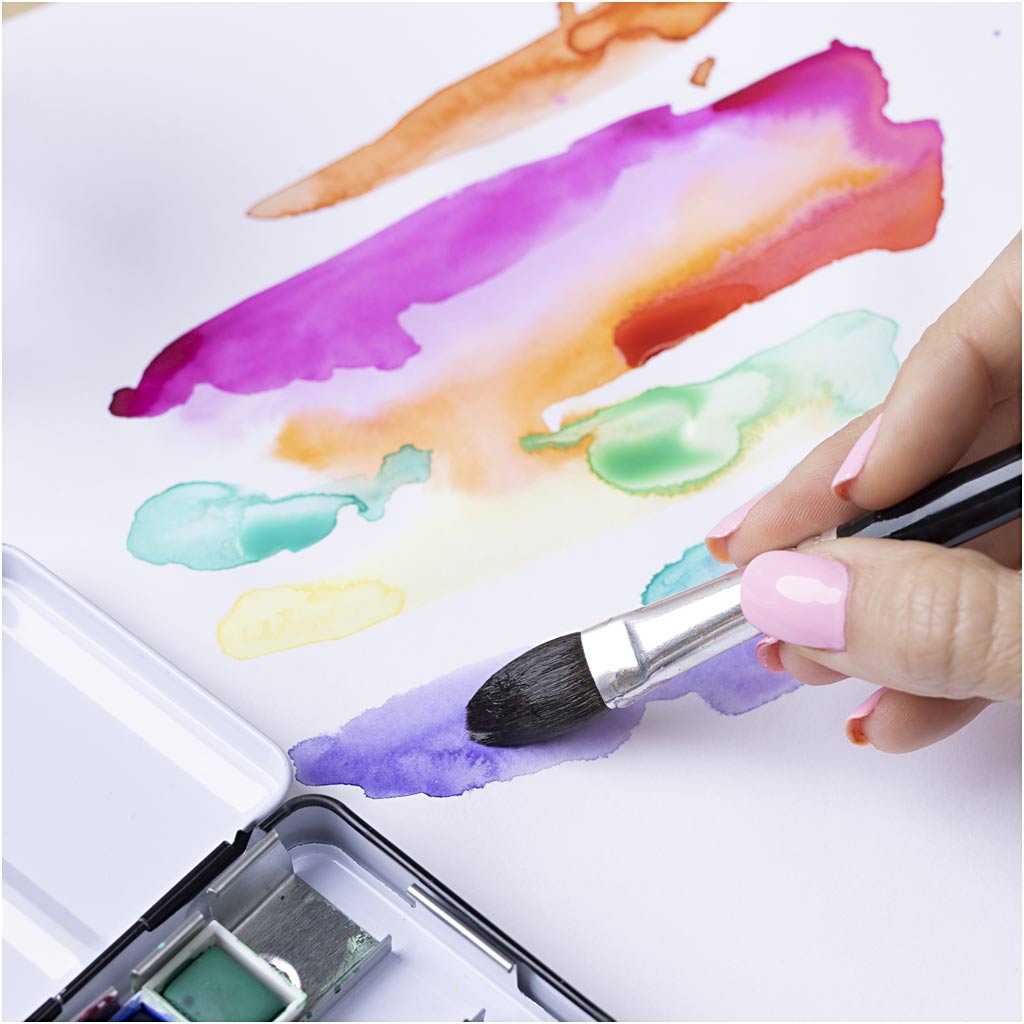 Creativ Company Aquarellblock, A4, Blatt 210 x 297 mm, kaltgepresst, mittlere Körnung, 300 g, weiß, 20 Blatt 1 Stück