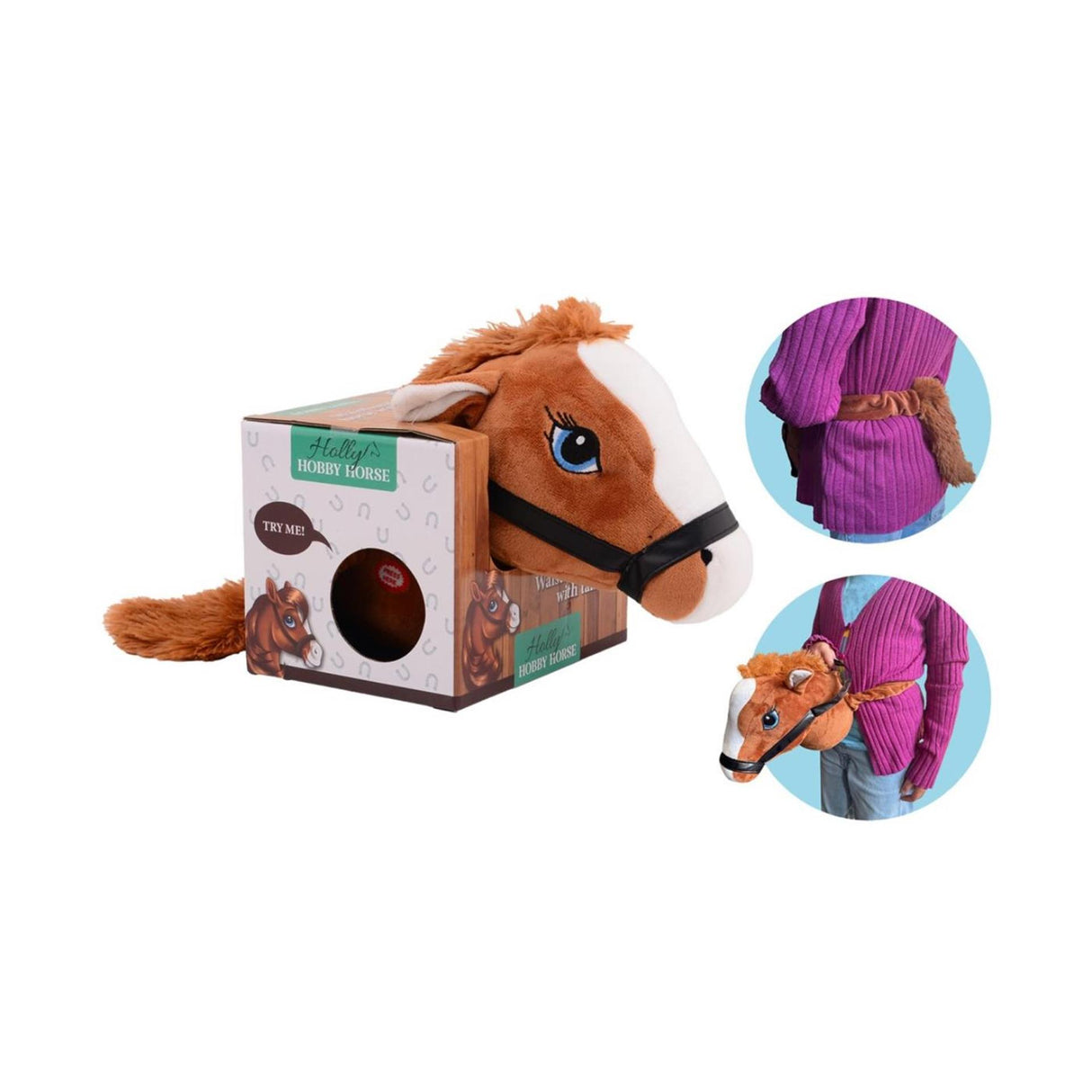 Johntoy John Spielzeugpferd mit Sound und Gummiband 19x29x21cm