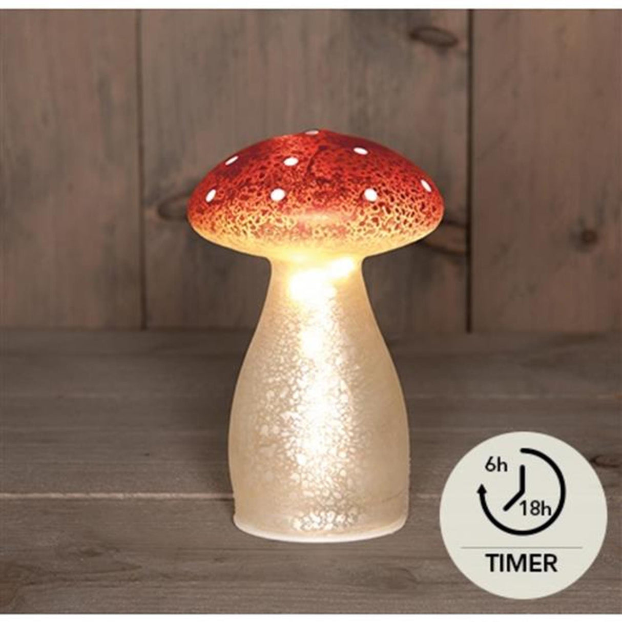 Anna's Collection LED-Pilzglas mit Timer H15cm