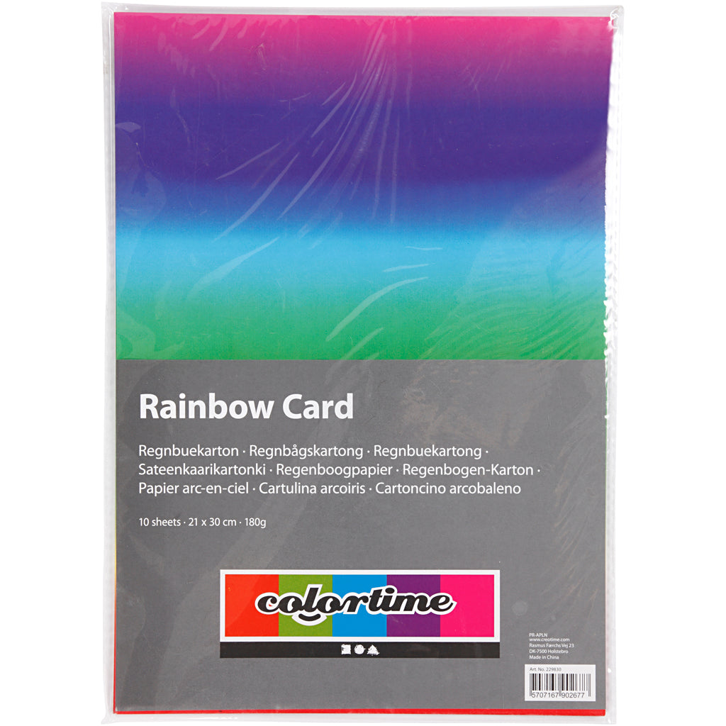 Creativ Company Regenbogenpapier, A4, Blatt 210 x 297 mm, 180 g, 10 Blatt 1 Karton