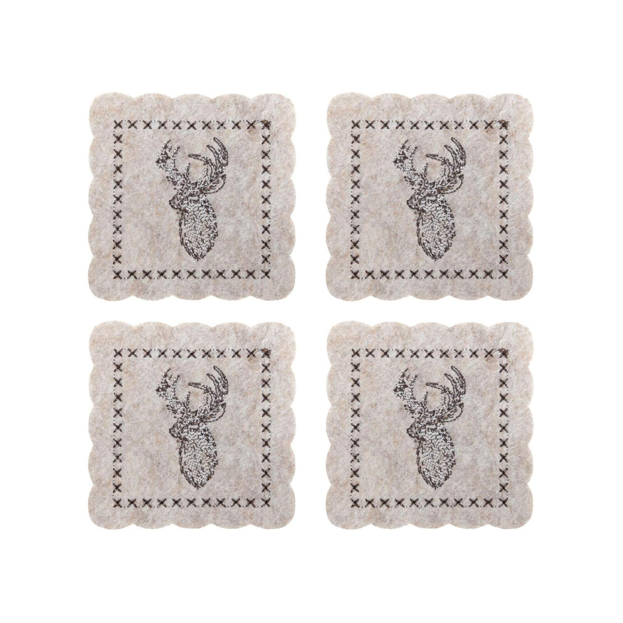 Svenska Living Untersetzer aus Rentierfilz, 4er-Set, 10 cm